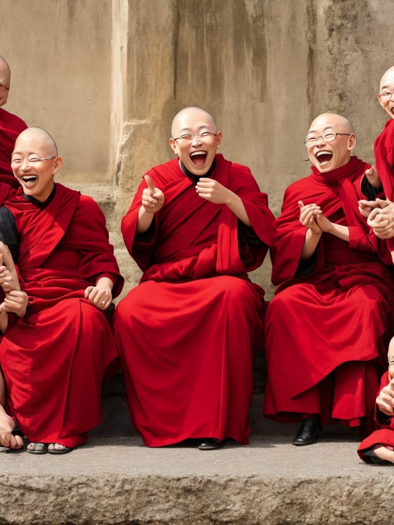 Three Laughing Monks