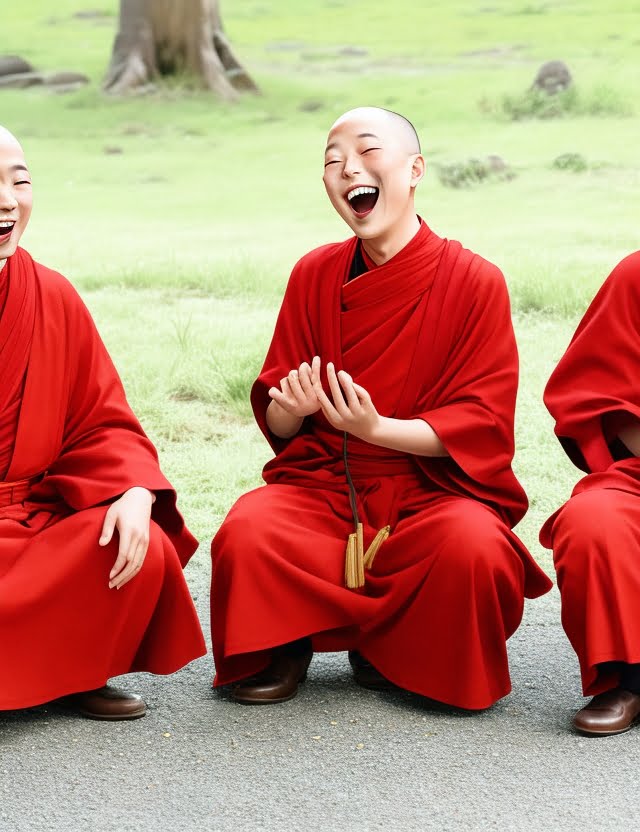 Three Laughing Monks